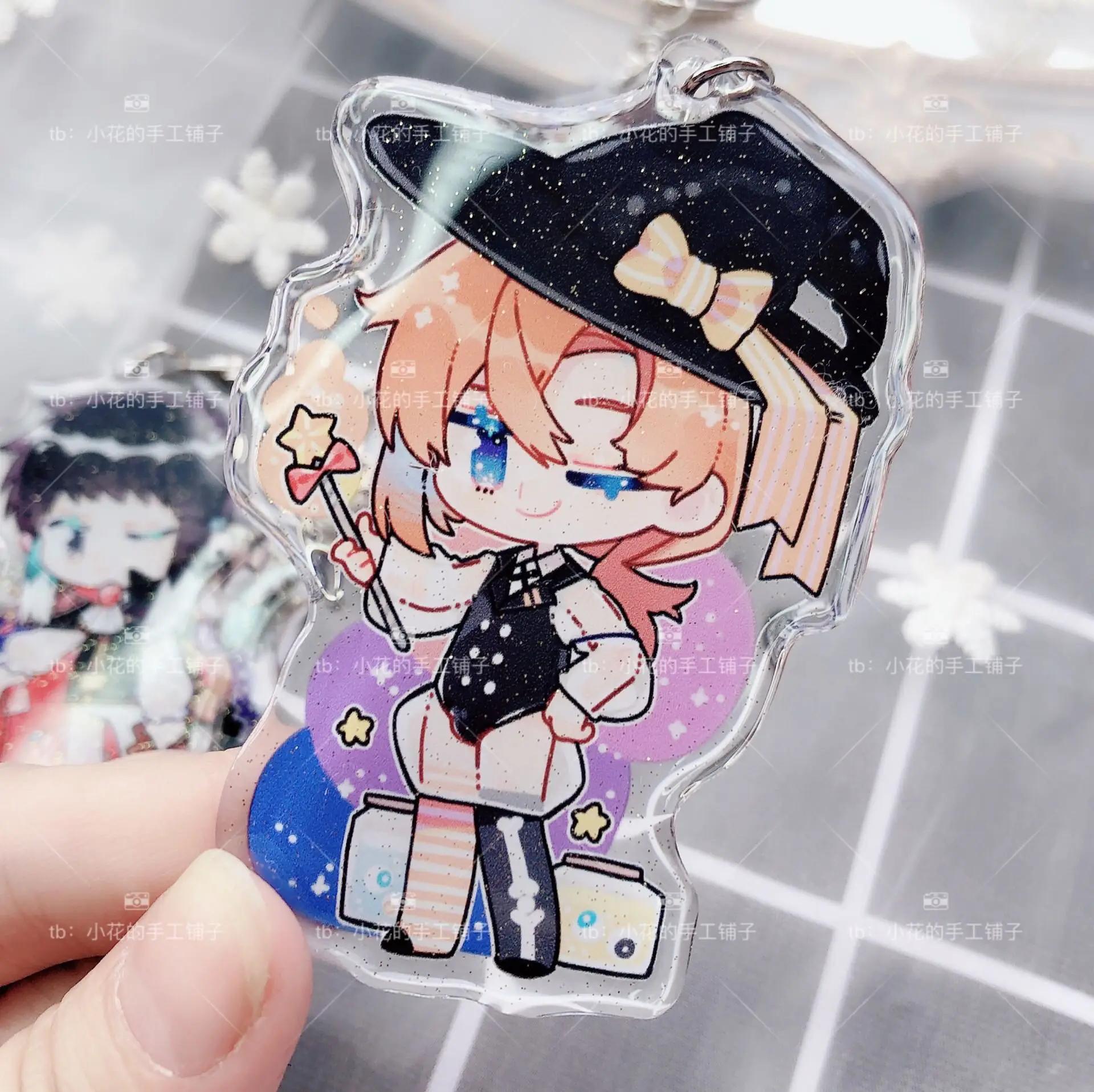 

Anime Stray Dogs Dazai Osamu Nakahara Chuya Acrylic Keychain Pendant Keyring Cosplay Prop Jewelry Accessorie Favor Souvenir
