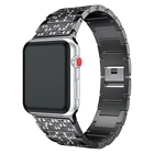 Ремешок из нержавеющей стали для Apple Watch Band 38 мм 40 мм 42 мм 44 мм, роскошный браслет для iWatch Series 1 2 3 4 5 6 SE