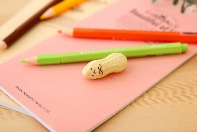 4 шт. новые милые кавайные арахисовые резиновые ластики Мультяшные корейские