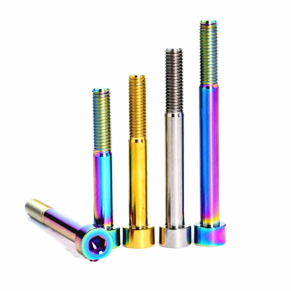 

M8 x 20 25 30 35 40 45 55 60 70mm Titanium Bolt For Ride Screw Column Head Ti Color Gold color Grade 5 TC4 Ti Screws Ti Fastener