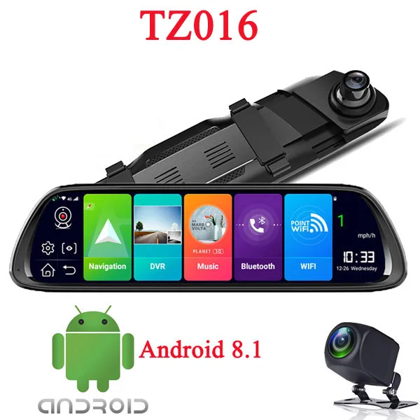 TZ016 WHEXUNE Автомобильный видеорегистратор 4G Android 8,1 ADAS с зеркальным приводом dvr gps навигатор Авто FHD 1080P wifi видео регистратор - Название цвета: TZ016