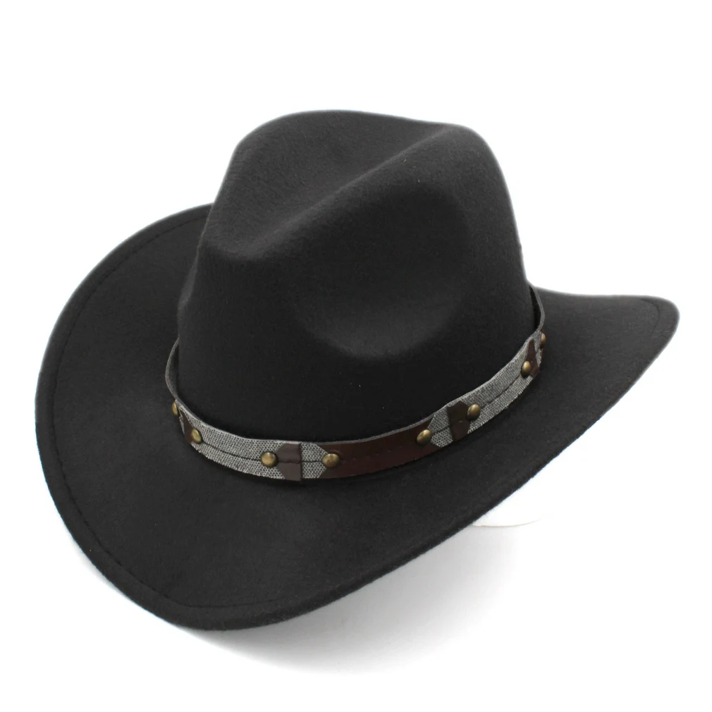 Винтажная ковбойская шляпа Munng с широкими полями из смеси шерсти в западном стиле