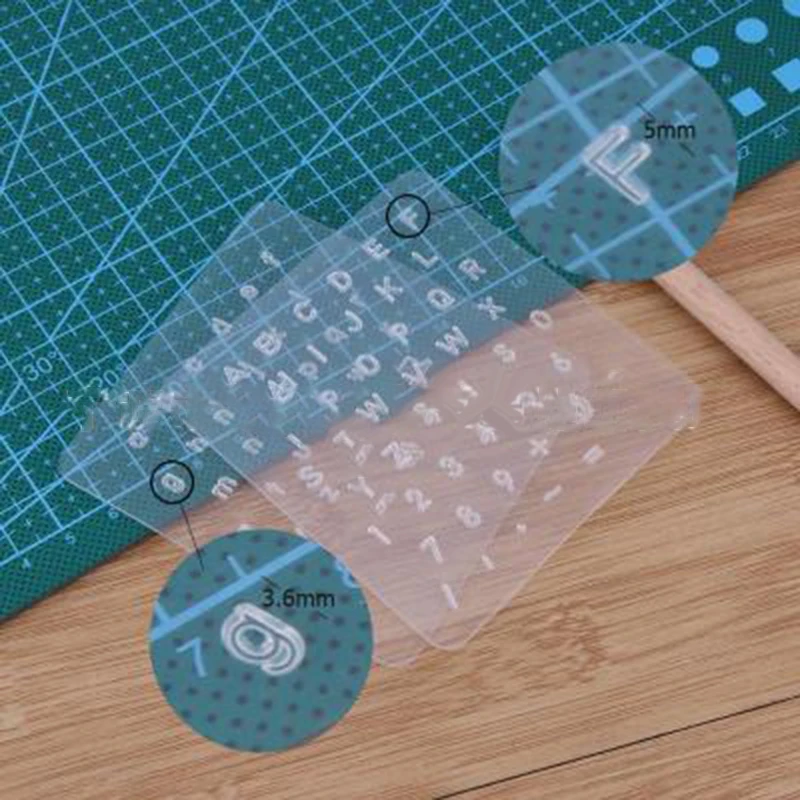 

3pcs DIY Letter Resin Nail Carving Mold Alphabets Leather Craft Tool Capital Lowercase Stamping Set Punch Kit