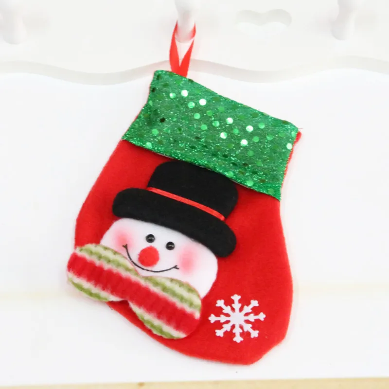 Рождественские украшения подарки маленькие носки с Санта Клаусом Подарочный