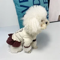 waffle pet clothes dog couple cotton for small dogs cat pyjama puppy jumpsuit medium dogs couple wear warm clothing coat