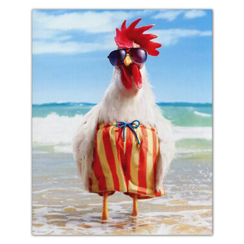 

Алмазная 5D картина «сделай сам» с квадратными стразами, вышивка с животными, мозаика с курицей, украшение для дома, круглый декор со стразам...