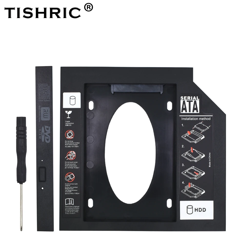 TISHRIC пластиковый 9 5 12 7 мм HDD Caddy SATA 3 0 Optibay 2 дюйма корпус жесткого диска SSD чехол для