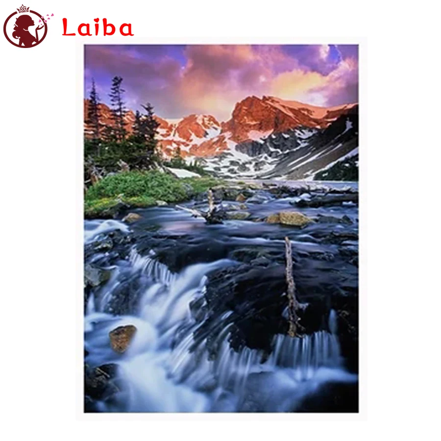 

round Diamond Painting Natural scenery, mountains and rivers, forests Full square Rhinestone of Picture Diamond mosaic