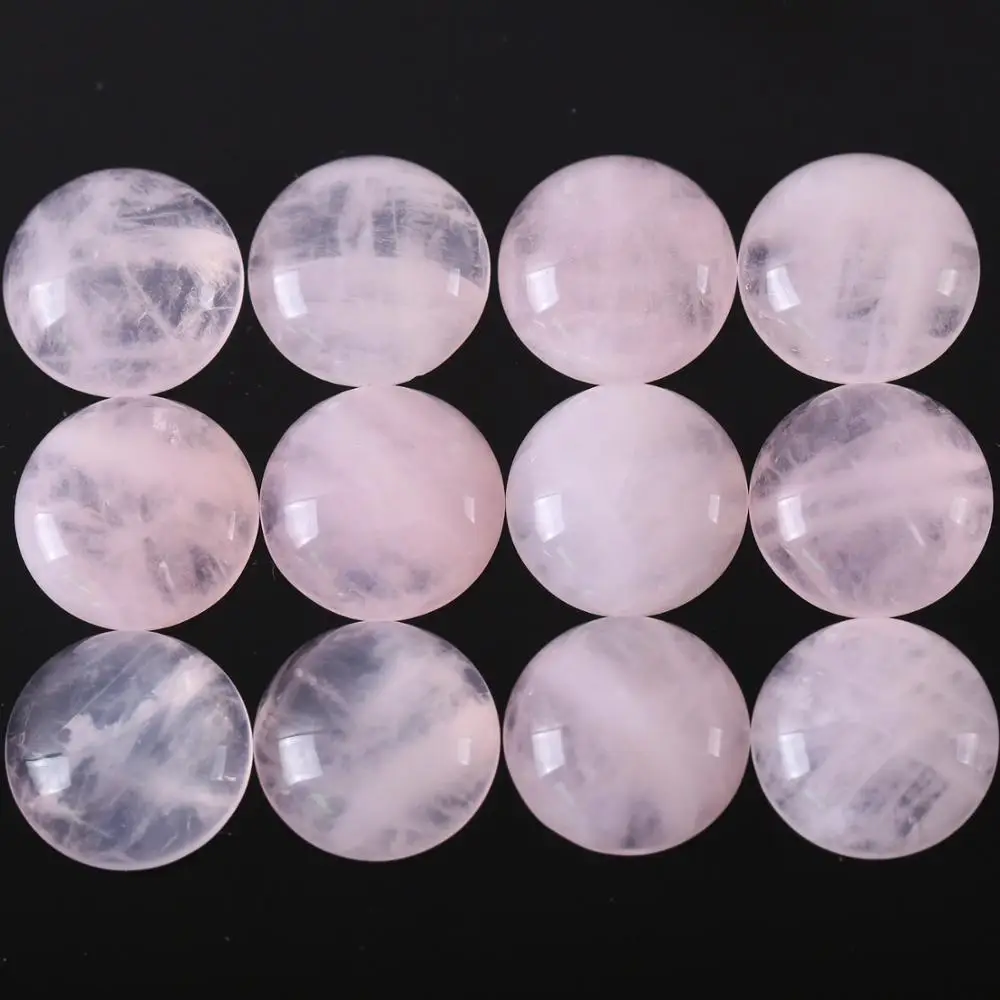 Кабошон с розовым кристаллом 16 мм 12 мм, круглый натуральный камень, без отверстий, бусина для женщин и мужчин, бижутерия «сделай сам», кольцо 10 шт./лот