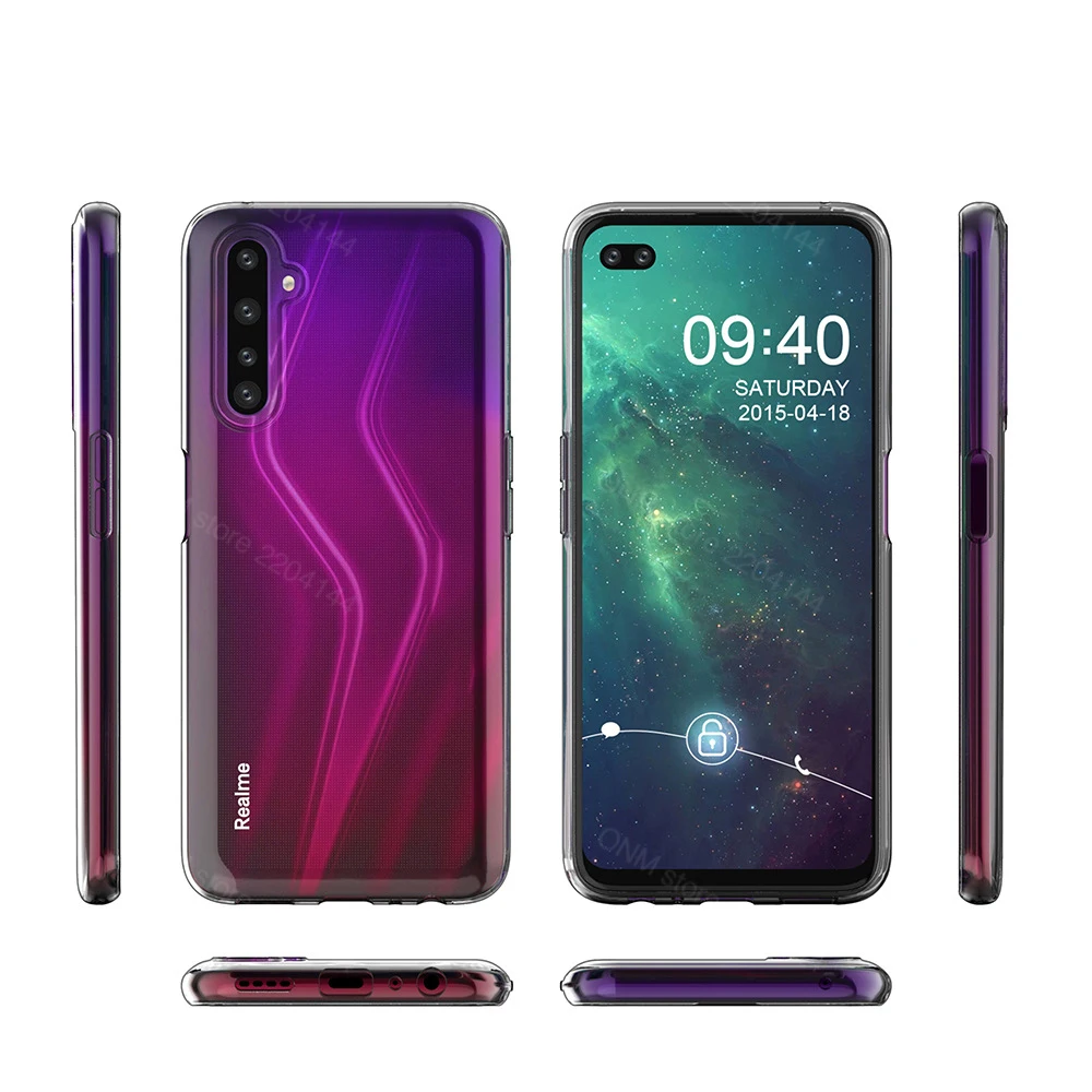 Чехол Realme 6 5 3 Pro TPU силиконовый прозрачный чехол Бампер Мягкий для 6i 5i 3i 5S X50m X50 XT X2 C1