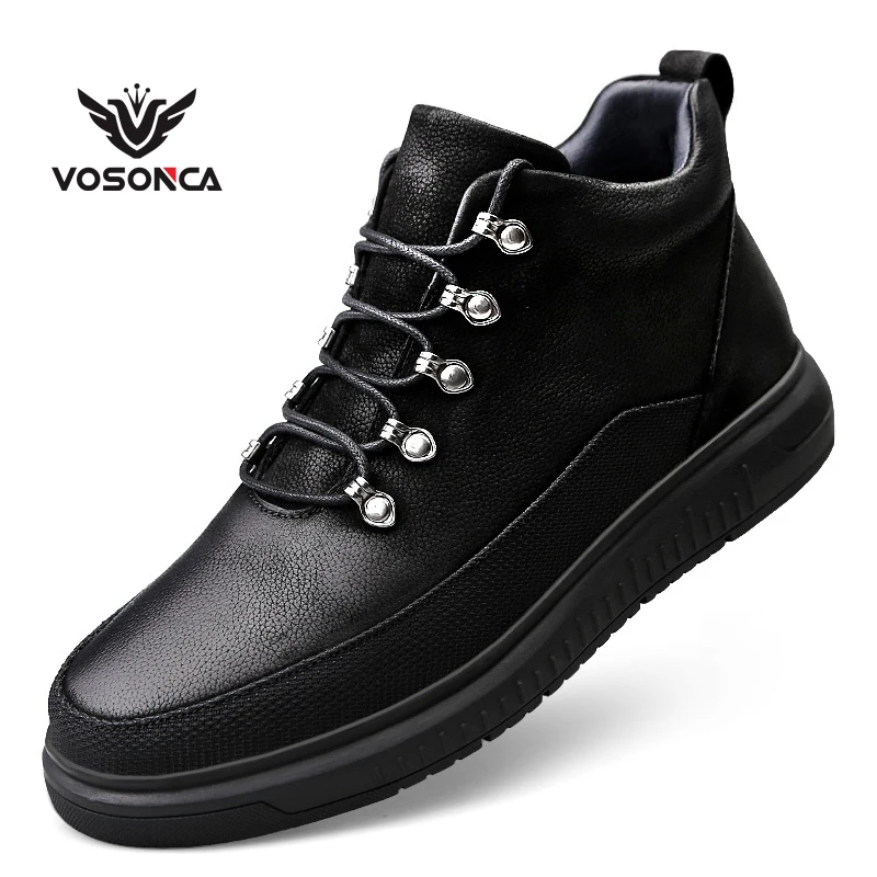 Vosonca Men Shoes Genuine Leather Casual High-Top Boots High Quality | Обувь