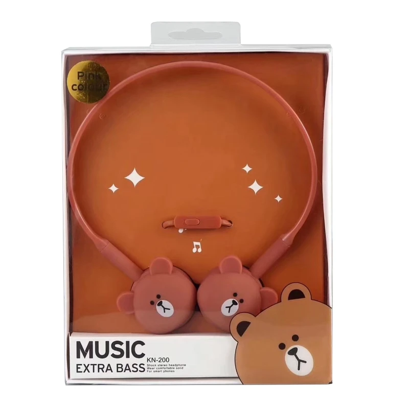 

Kids Wired Headphone Cartoon Animal Headset with Microphone Music Earphone Gifts D08A