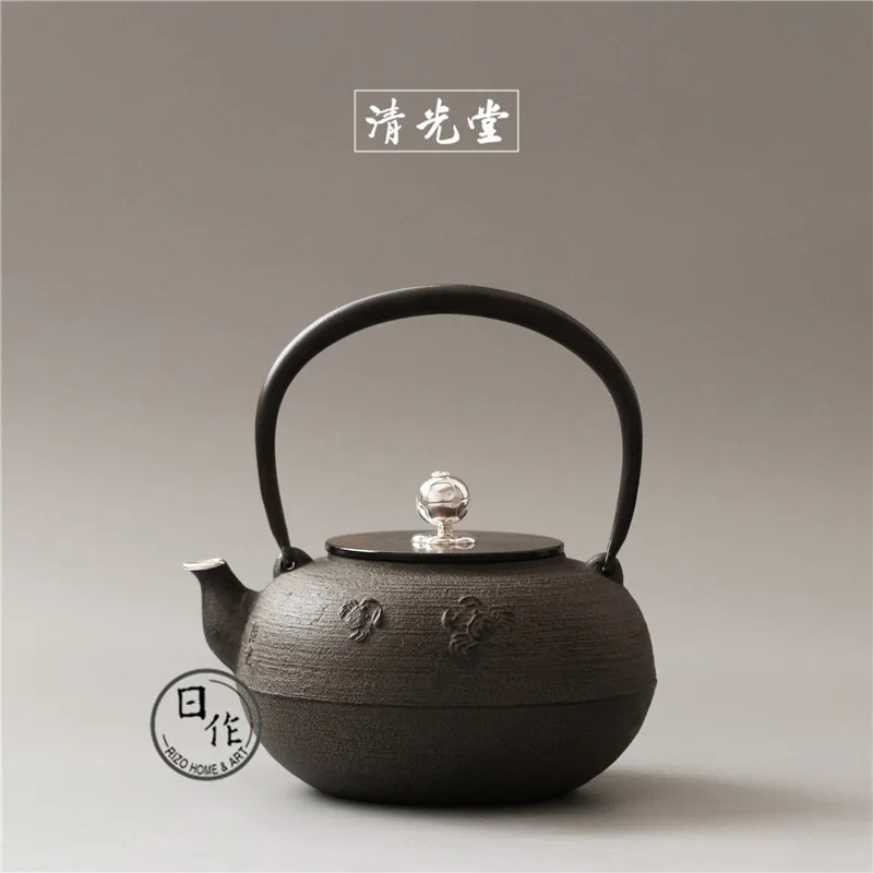 

Imported from Japan with iron pot of yamagata iron clear light hall pill crab silver girder kettle mouth