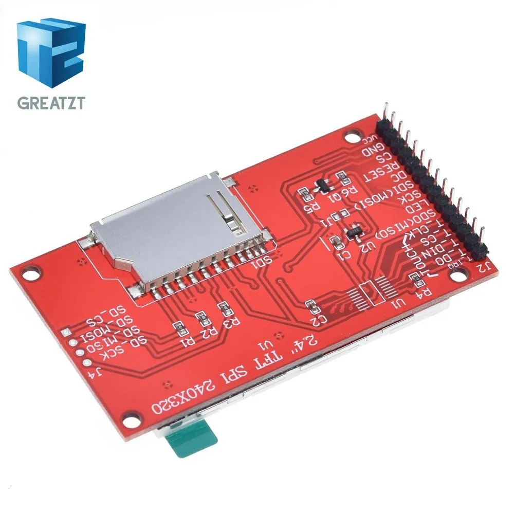 2," 2,4 дюйма 240x320 SPI TFT lcd модуль последовательного порта 5 В/3,3 В PCB адаптер Micro SD карта ILI9341 ЖК-дисплей белый светодиодный для Arduino