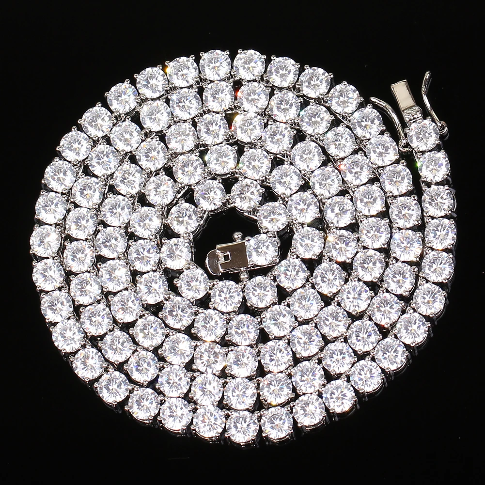 

Колье в стиле хип-хоп для мужчин, украшение из искусственной кубинской цепи, ожерелье с кубинским цирконием, сверкающая цепь 3 мм, 4 мм, 5 мм