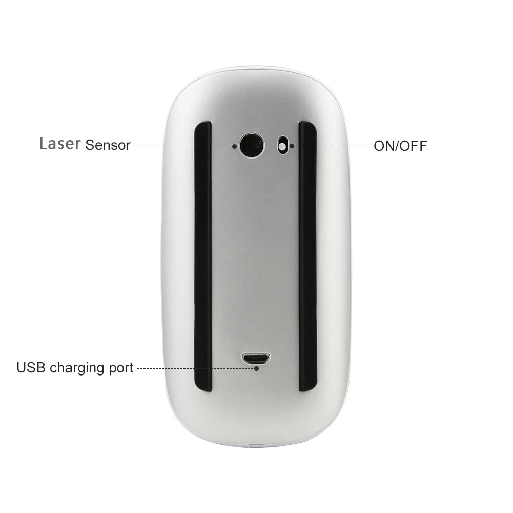 

Bluetooth 5.0 Wireless Mouse Rechargeable Touch Laser Ultra thin Mause 1600DPI Quiet Office Computer Slim Mice For Apple Macbook