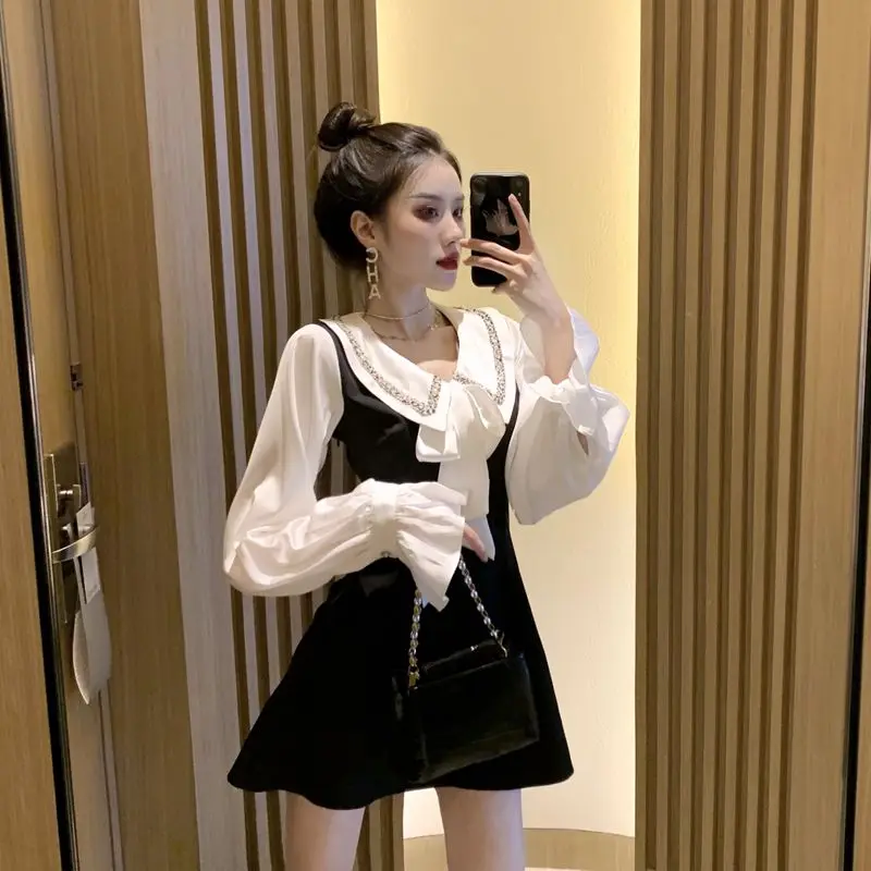 Весенне осеннее женское платье с длинными рукавами новое модное милое