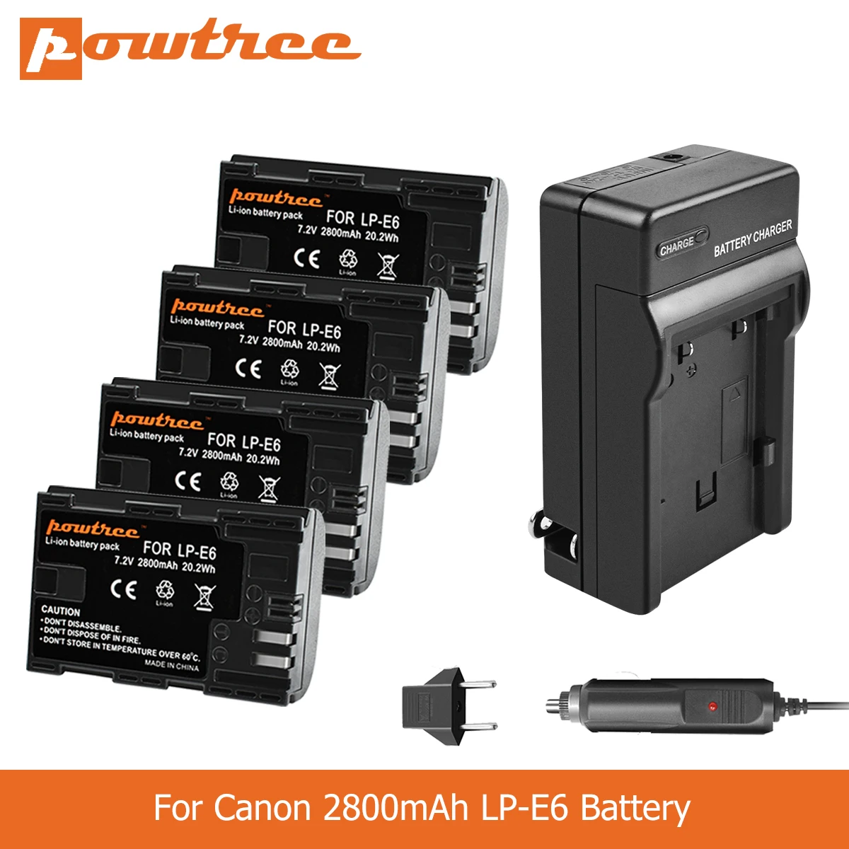 POWTREE 2800 мА/ч LP-E6 LPE6 LP E6 Камера Батарея + Зарядное устройство для Canon 5D Mark II III EOS 6D 7D 60D