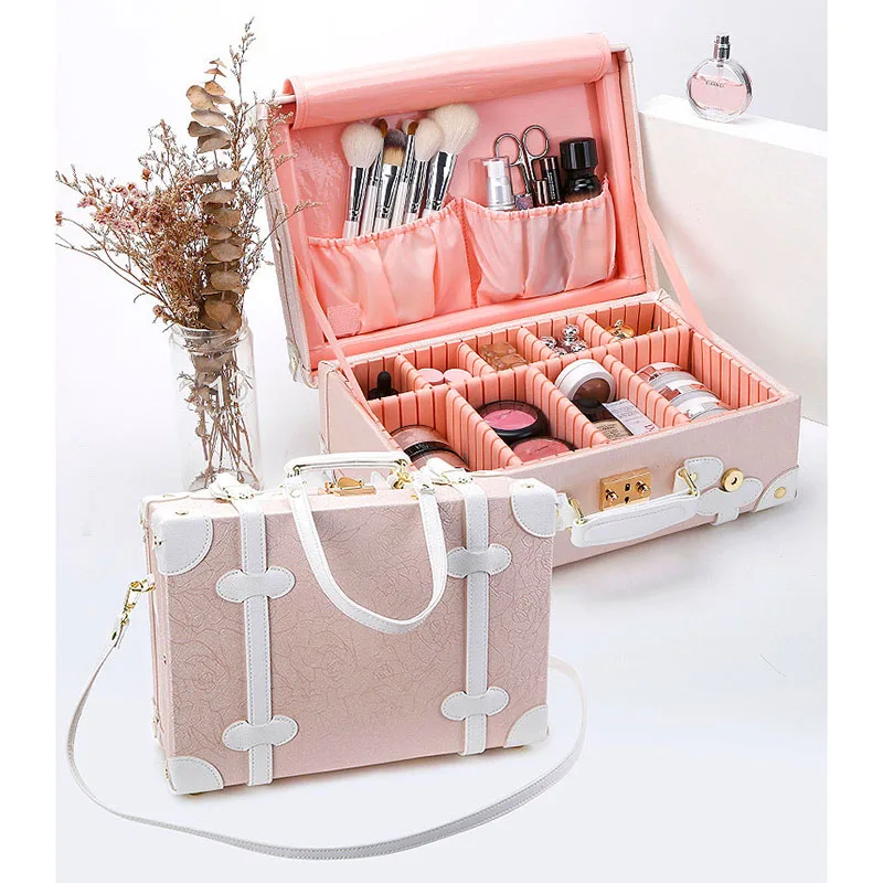 Cosmetic Bags PU Women's Hand Travel Portable Large Capacity Storage Organizer Box Professional Full Beauty Kit Makeup Bolsas
