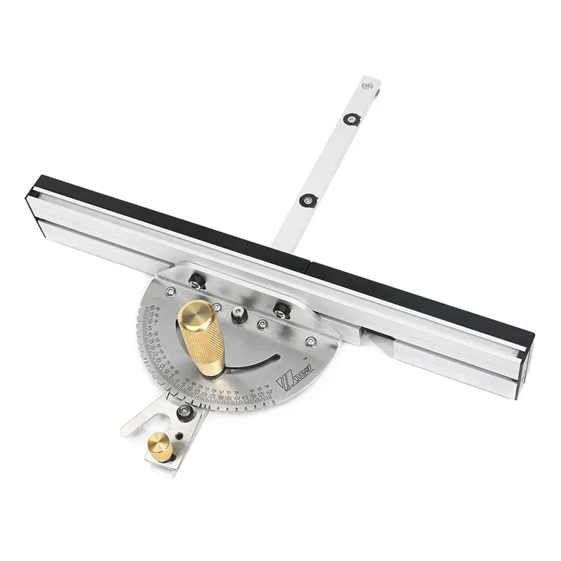 

450mm Angle Miter Gauge Sawing Assembly Ruler Box Joint Jig Track Stop Limit Profile Fence Woodworking Tools Table Saw Router