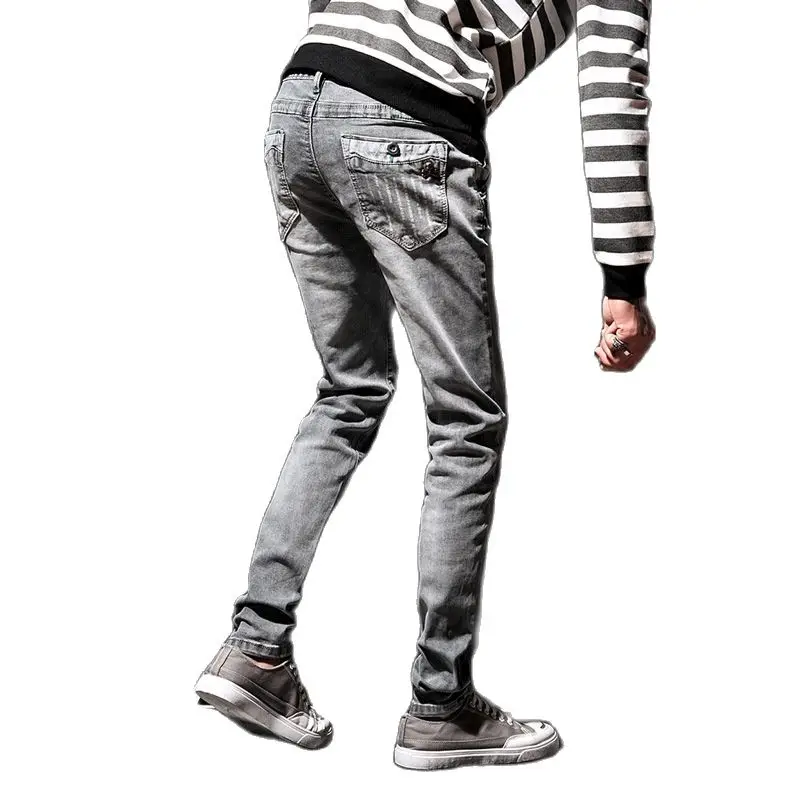 

Узкие мужские джинсы, облегающие джинсы, весна-лето-осень 2021, мужские узкие джинсы, джинсы для мужчин, брюки