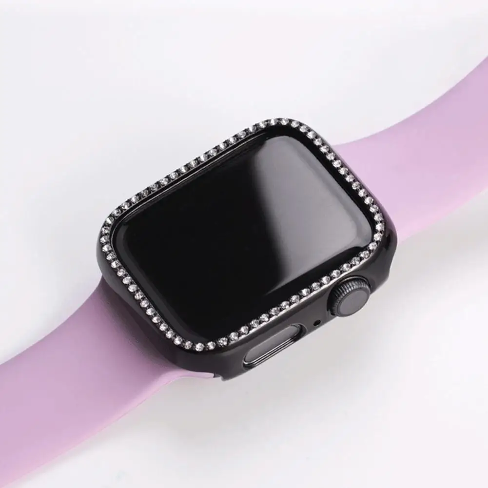 Защитный чехол для Iwatch черный гальванический с алмазной инкрустированной