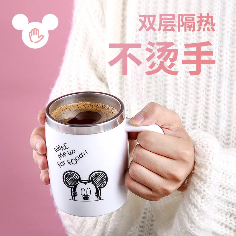 Disney-taza de caf&eacute; encantadora para mujer, vaso de agua de acero inoxidable 304, taza de t&eacute; para oficina para hombres, taza de agua de gran capacidad-1