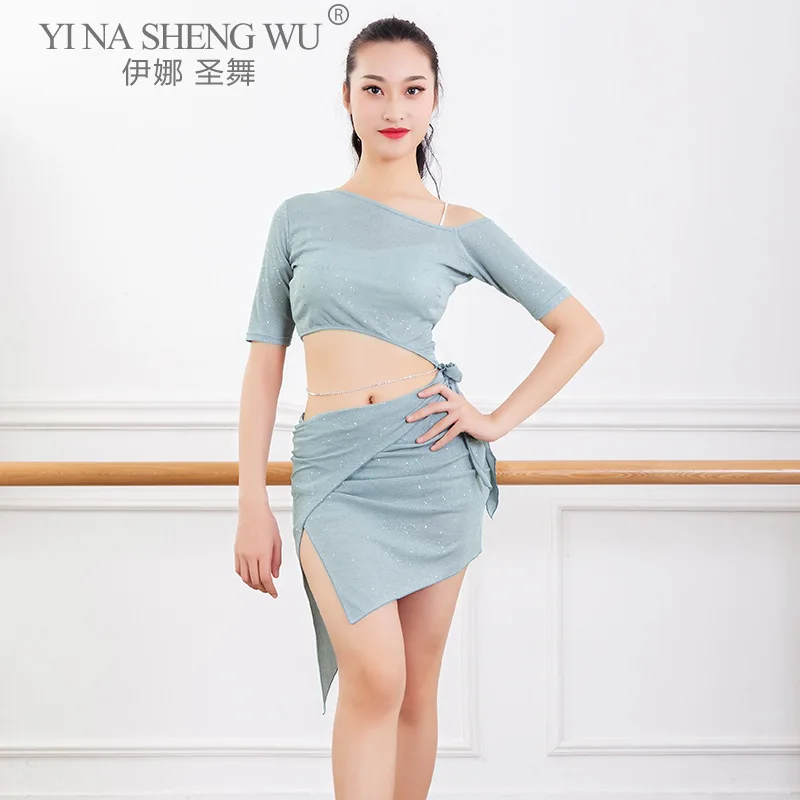 

Костюм для танцев живота топы с короткими рукавами короткая юбка одежда для представлений для взрослых женщин элегантные повязки комплект ...