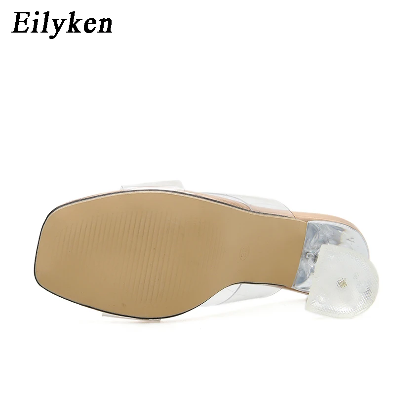 Женские прозрачные тапочки Eilyken оранжевые/Серебристые из ПВХ Желе с открытым