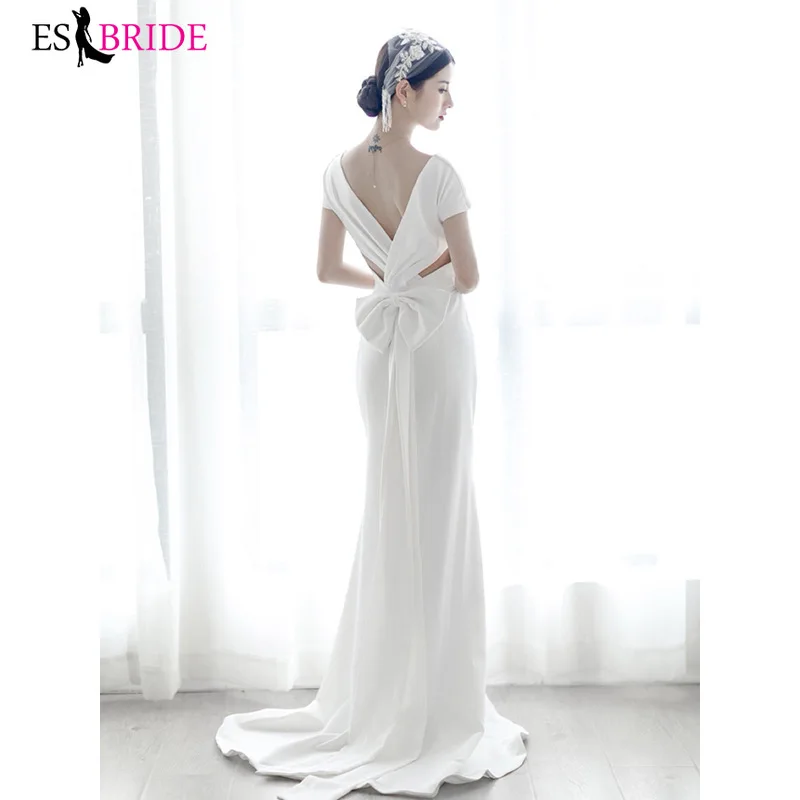 Светильник свадебное платье сатин простой v образный вырез плечи хвосты винного