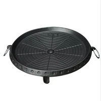round portable korean style bbq grill plate barbecue non stick smokeless pan set for outdoor picnic bbq