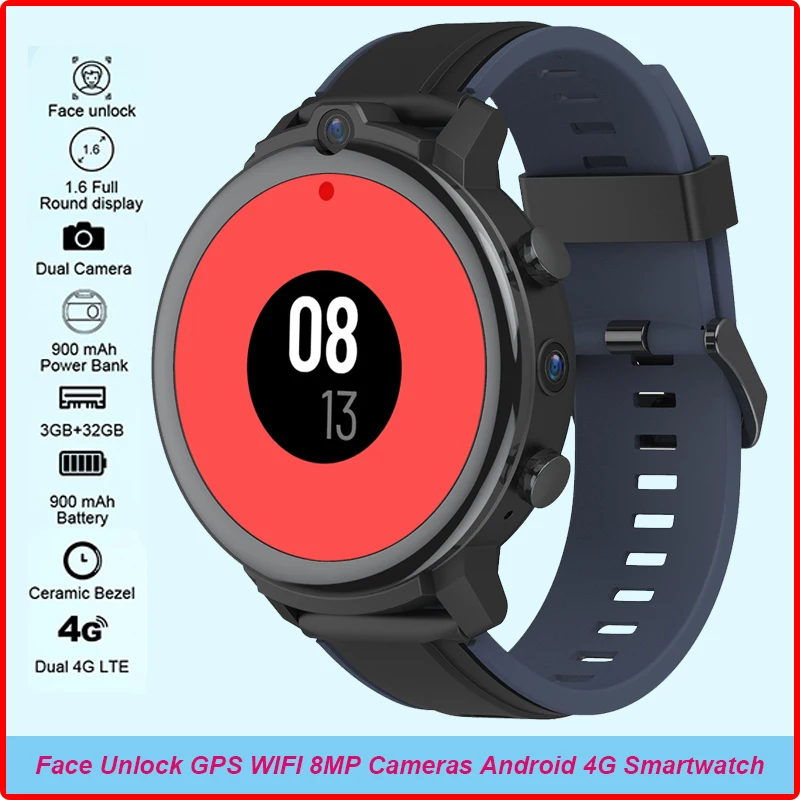Review New KOSPET Android Smart Watch Men Full Round 8MP Dual Cameras GPS 4G Phone Clock Smartwatch For Business Husband Boyfriend Gift