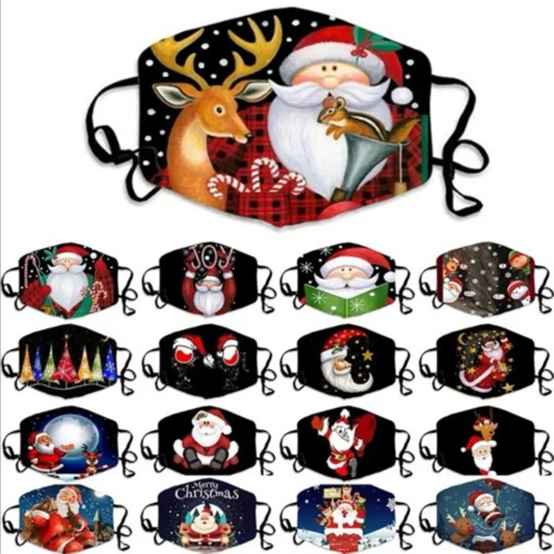 

Рождественская маска для вечеринки, маски для лица с рождественским принтом Санта-Клауса, ветрозащитное лицо Санта-Клауса, косплей на Хэлло...
