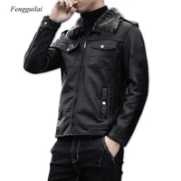 2020 autumn winter leather jacket men fashion velvet warm jacket streetwear casual coat youth m 4xl drop shipping