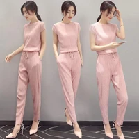 summer wide leg pants two piece suit 2021 new temperament womens western style casual fashion thin suit
