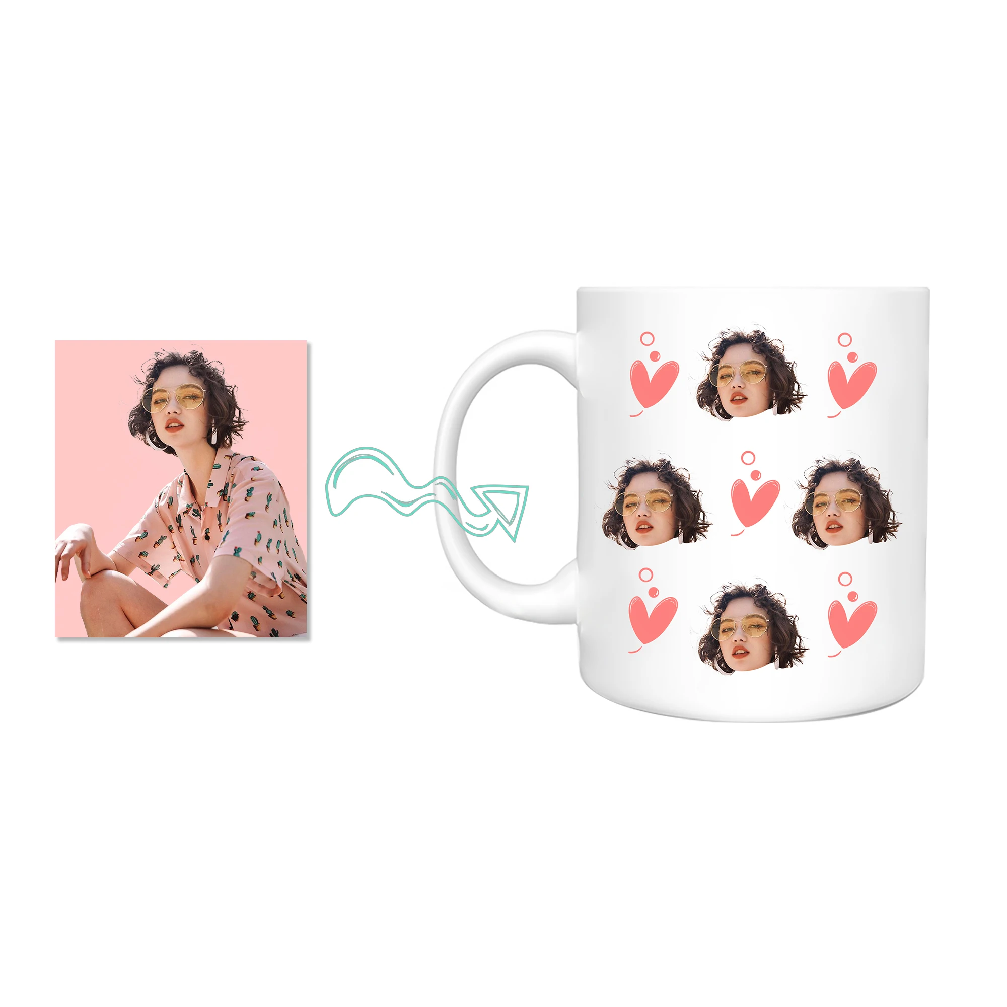 Белая керамическая кружка для фотографий сделай сам с возможностью нанесения