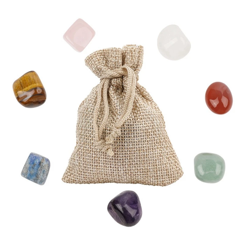 

Natural 7 Chakra Stones Set Healing Energy Crystals Polished Stone Reiki Supply