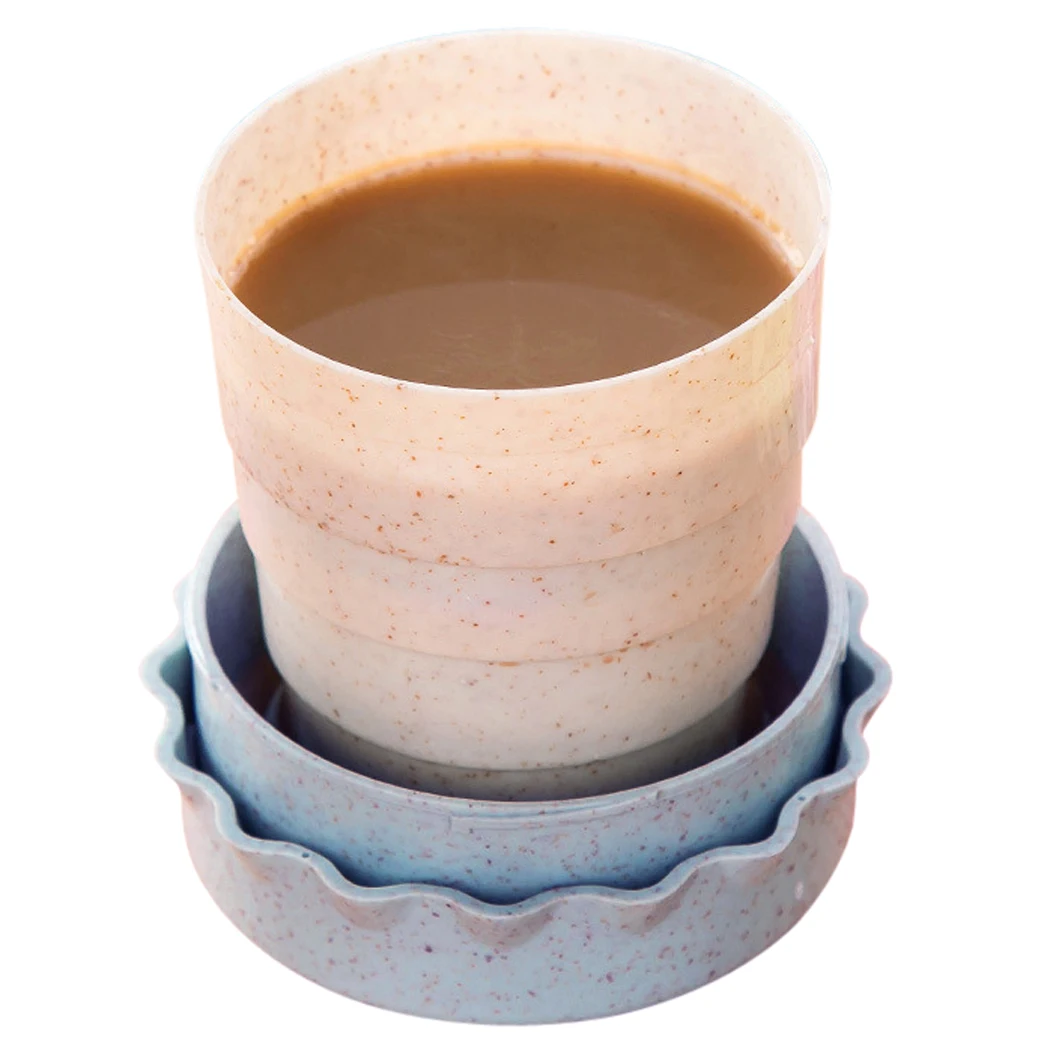 Wheat Straw Plastic Travel Coffee Mug Creative Collapsible Drinking Cup Water Utensils | Дом и сад