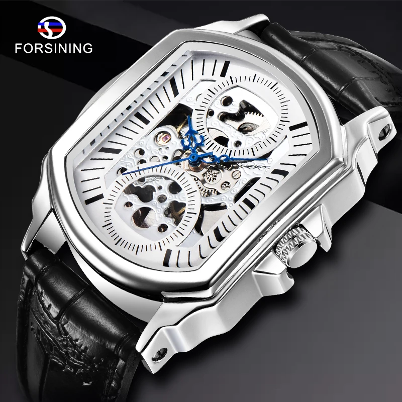 Часы наручные Forsining Мужские механические классические ретро часы скелетоны с
