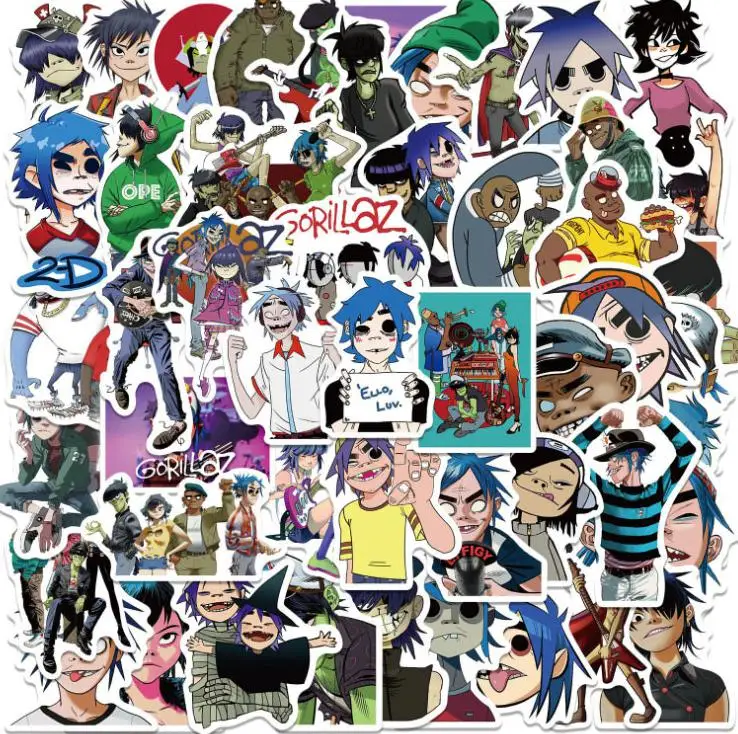 

10/30/50pcs British Virtual Band Waterproof Skateboard Travel Suitcase Cool Helmet Classic Stickers Phone Laptop Luggage