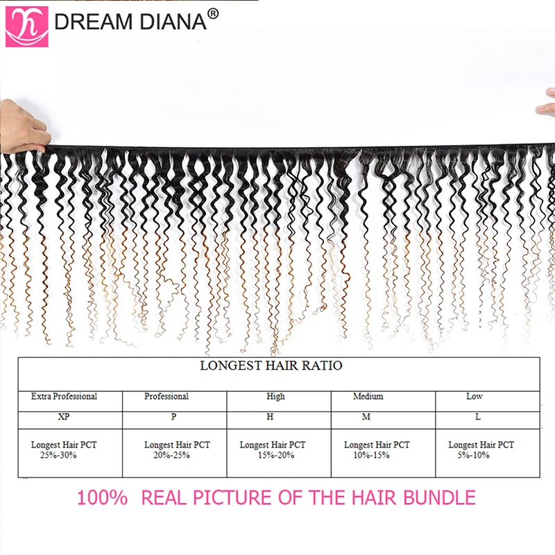 

DreamDiana Ombre Brazilian Kinky Curly Bundles Two Tone Remy Hair 1B 30 Burgundy Human Hair Bundles Colored Afro Human Hair M