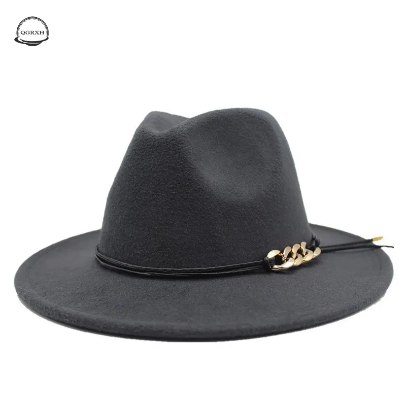 

New Fashion Flat Brim Top Hat European American Autumn Winter Style Big Brim Hat Women Woolen Black Jazz Hats 2021 Womens Hats