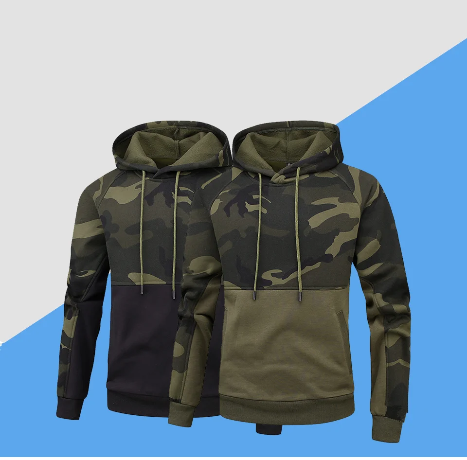 Мужская толстовка с капюшоном осенняя Военная камуфляжная спортивная одежда