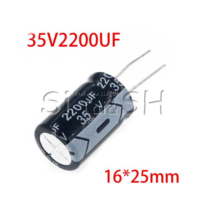 Электролитический конденсатор 35 в 2200 мкФ 16 х 25 мм 5 шт. | Электронные компоненты и