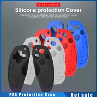 silicone protective case for ps5 controller gamepad grip solid color anti slip cover shell for playstation controller 2 pcs new