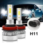 Светодиодные Фары H8, H9, H11, фары для автомобиля, 12 В, 110 Вт, Автомобильные противотуманные фары, 6000 К, белый, лм, Сверхъяркие фары Bub с сфокусированным лучом