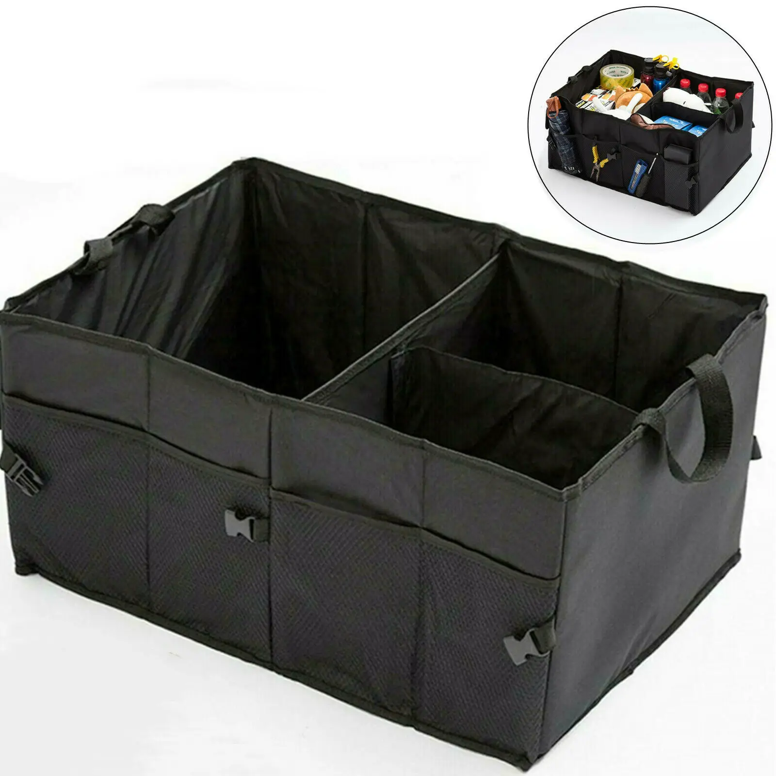 

Car Boot Tidy Bag Storage Box Trunk Organiser Travel Holder Foldable Collapsible