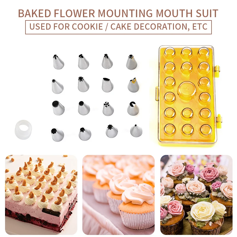 42pcs/Set Confectionery Bag With Nozzles Icing Piping Tip Stainless Steel Cake Decorating Tool Pastry Cream Spout For Baking #25 | Дом и сад