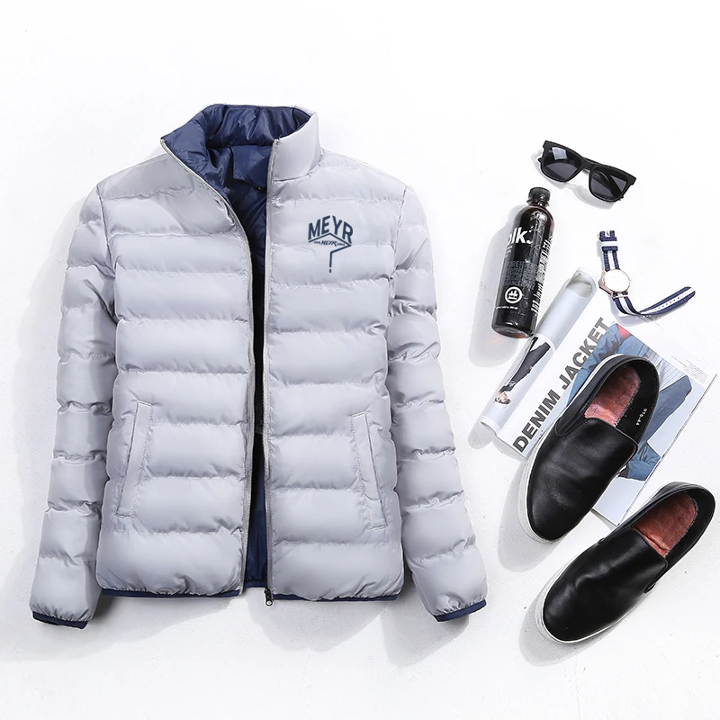 Мужской пуховик в японском стиле зимняя короткая теплая ветрозащитная куртка на