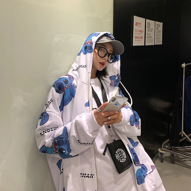 Женские толстовки с капюшоном кофирменные на молнии в стиле хип хоп уличная